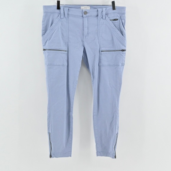 Joie Pants - Joie Womens Park Skinny Pants Size 34 Blue Zip Pocket Utility Cargo Stretch Chic